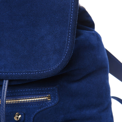 Balenciaga Baby Daim Suede Classic Hardware Traveler Backpack Bleu Pacifique 11 of 13