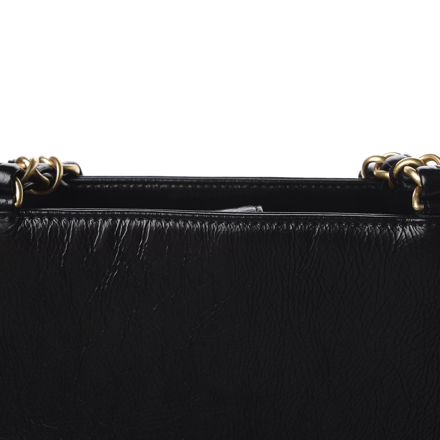 Chanel Shiny Aged Calfskin North South Shopping Bag Black 10 of 11