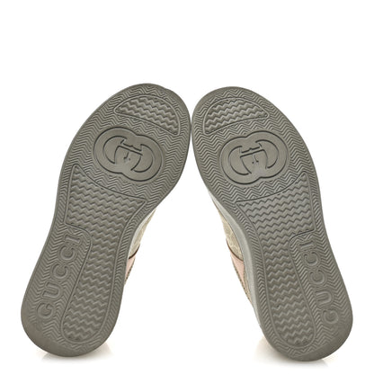 Gucci Calfskin GG Supreme Monogram Perforated Womens Platform 55mm Sneakers 37 Apricot Pink Beige Grey 6 of 10