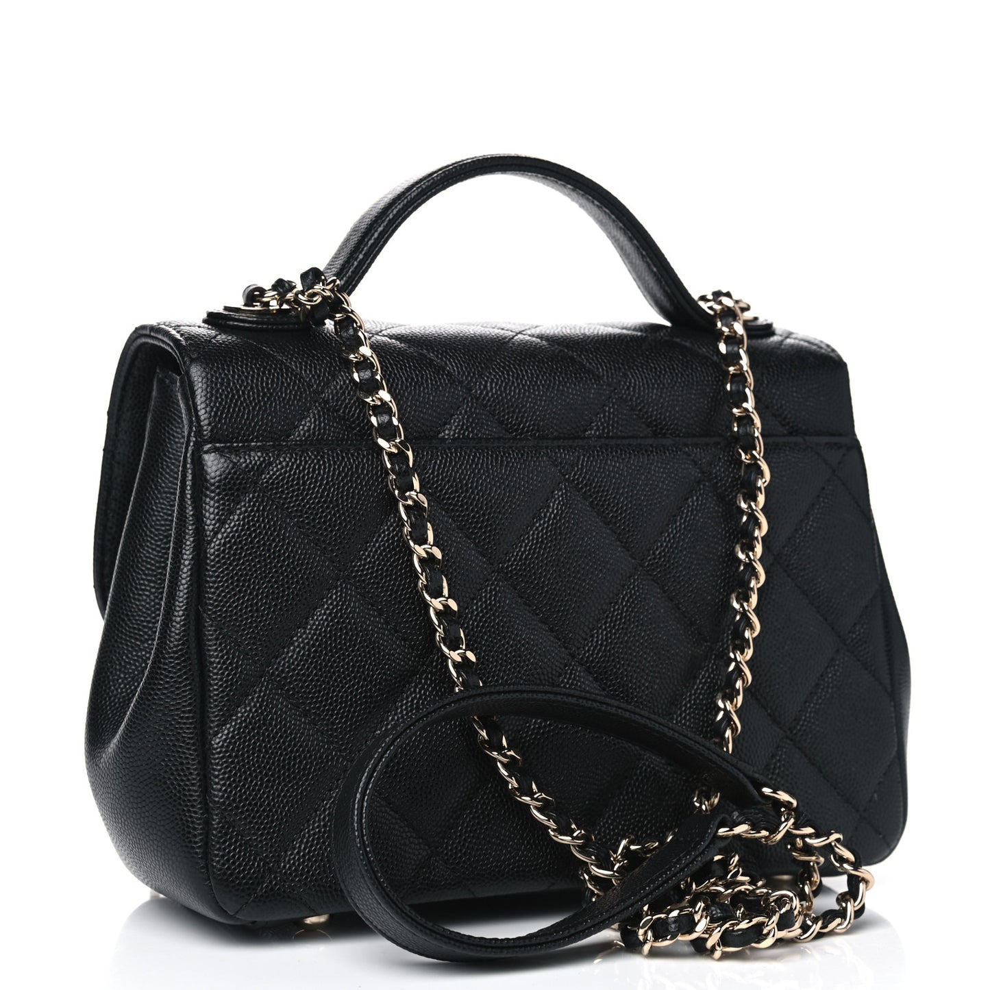 Caviar Quilted Small Business Affinity Flap Black