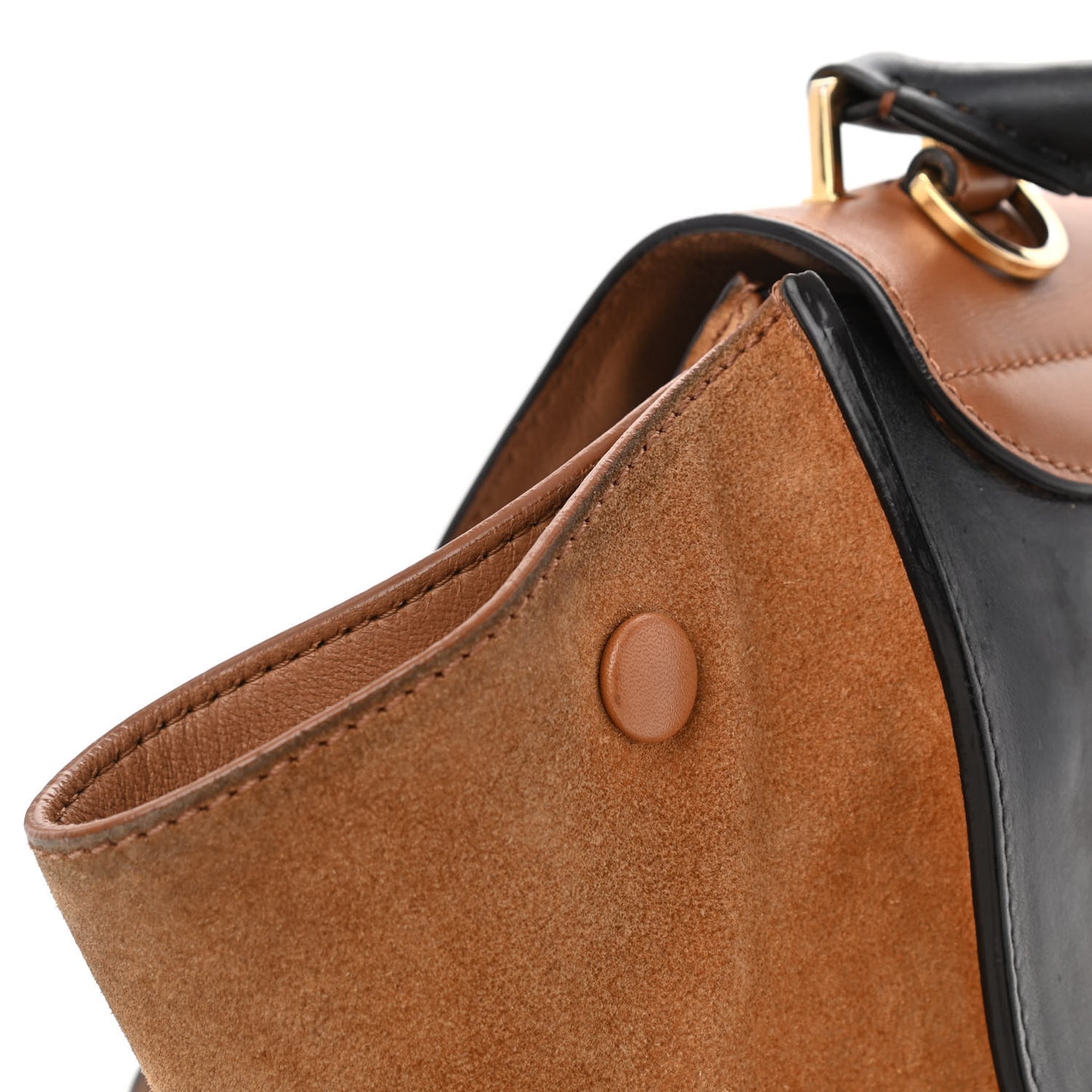 Satin Baby Grained Calfskin Medium Tri-Color Trapeze Tan