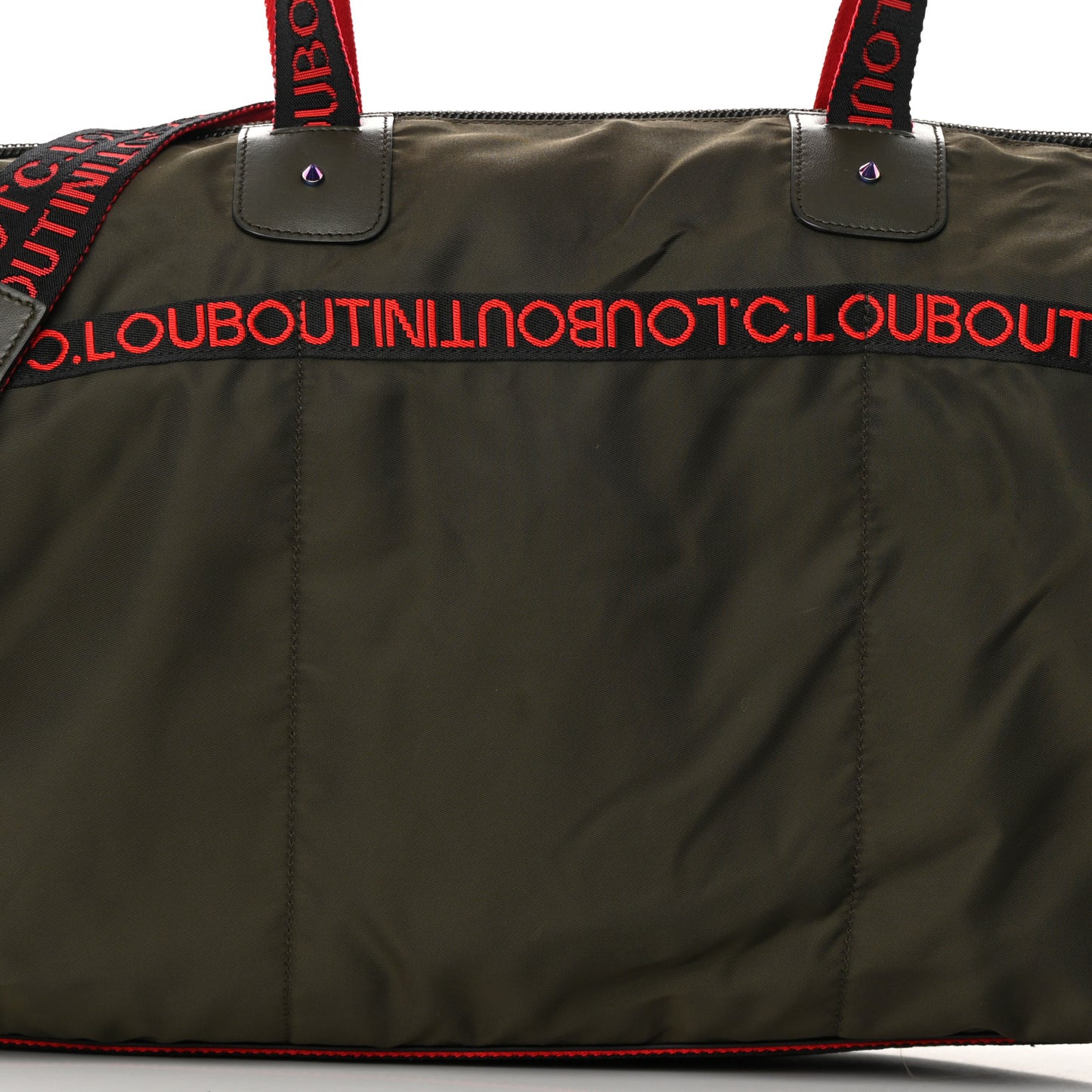 Calfskin Nyon Duffle Army Green Red Black