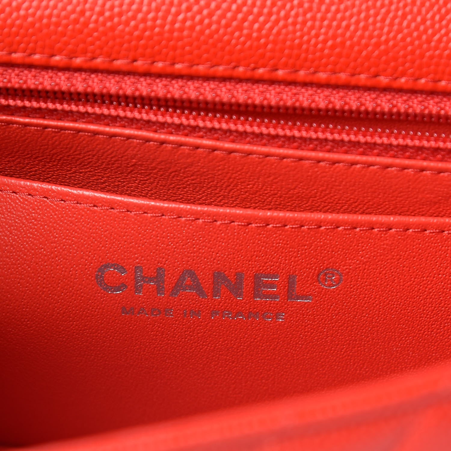 Chanel Caviar Chevron Quilted Mini Rectangular Flap Red 6 of 11