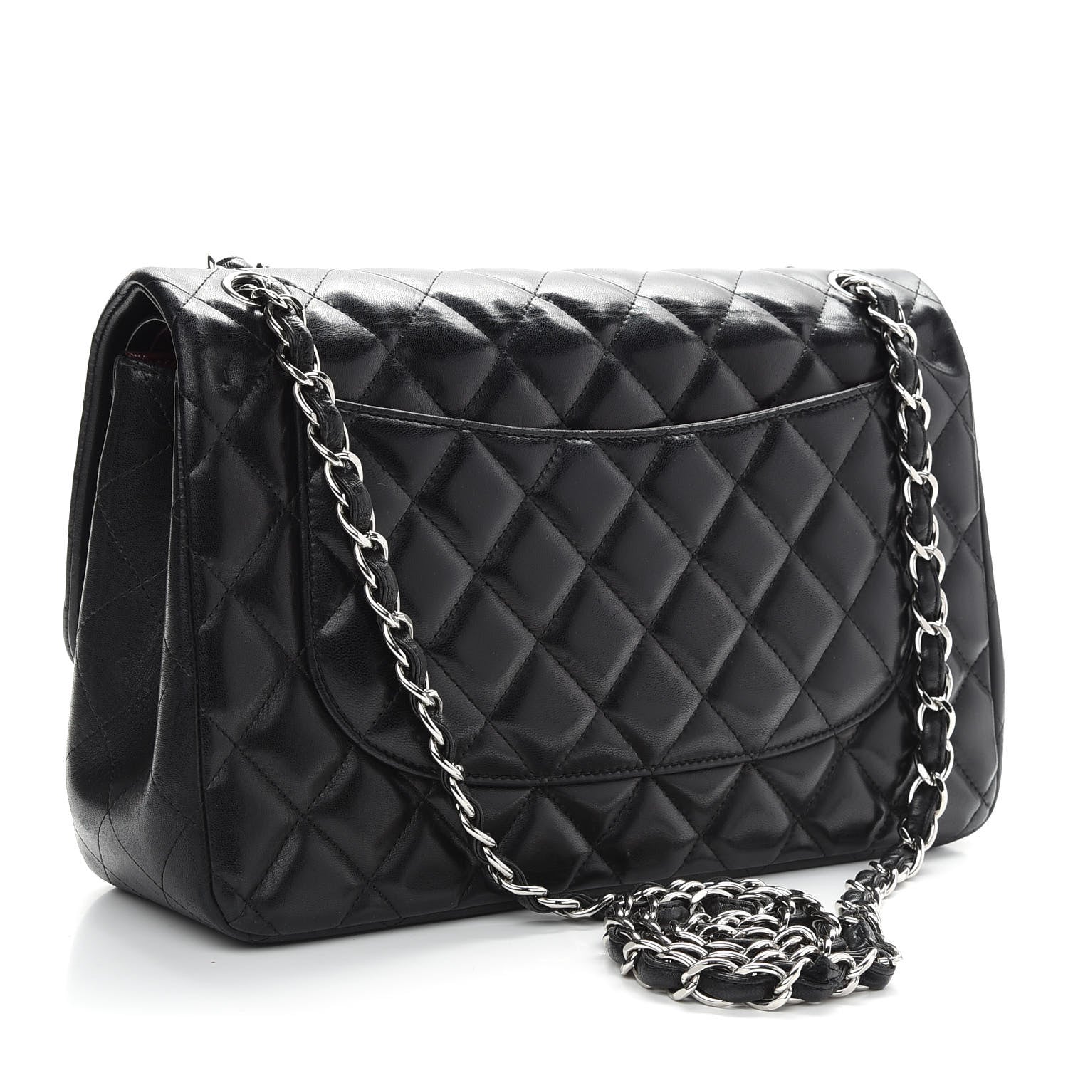 Chanel Lambskin Quilted Jumbo Double Flap Black 3 of 9