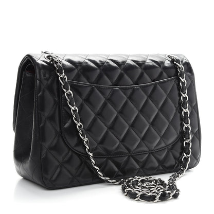 Chanel Lambskin Quilted Jumbo Double Flap Black 3 of 9