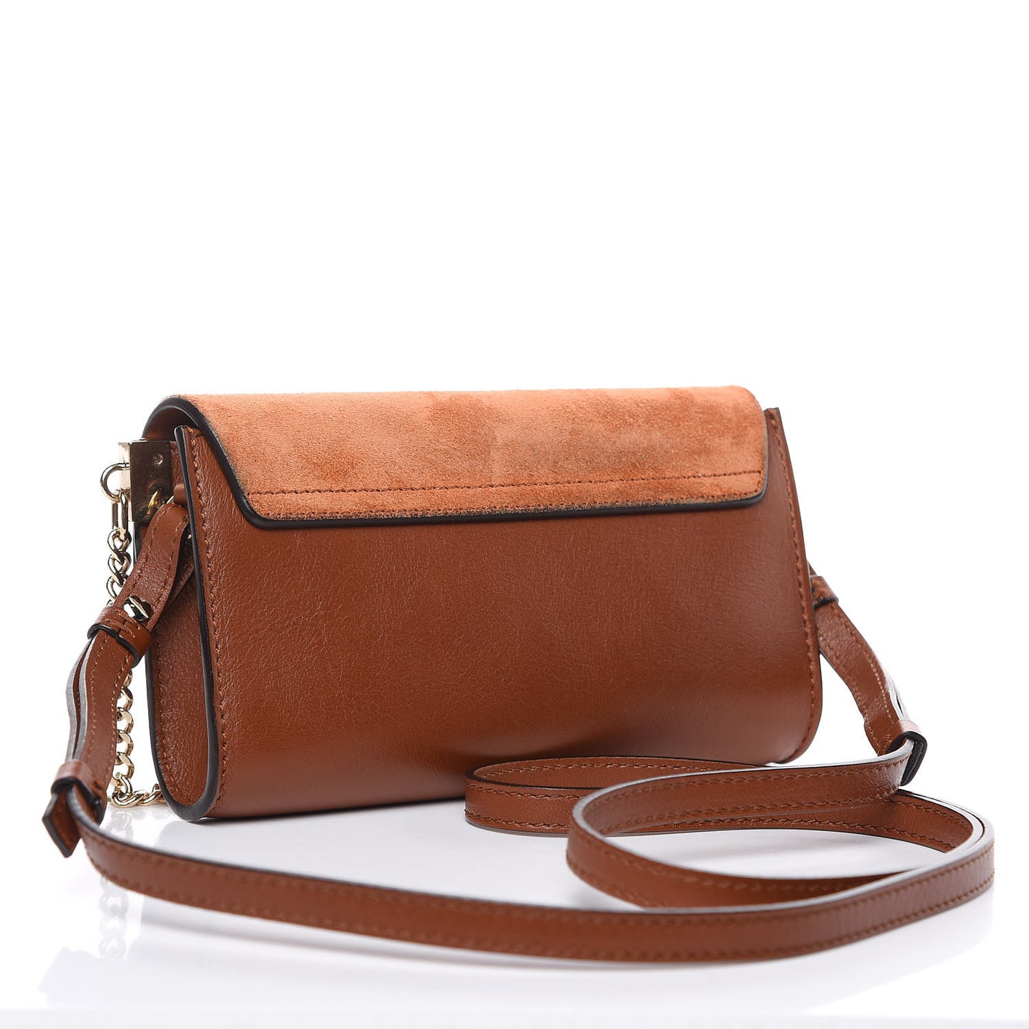 Suede Calfskin Mini Faye Shoulder Bag Tobacco