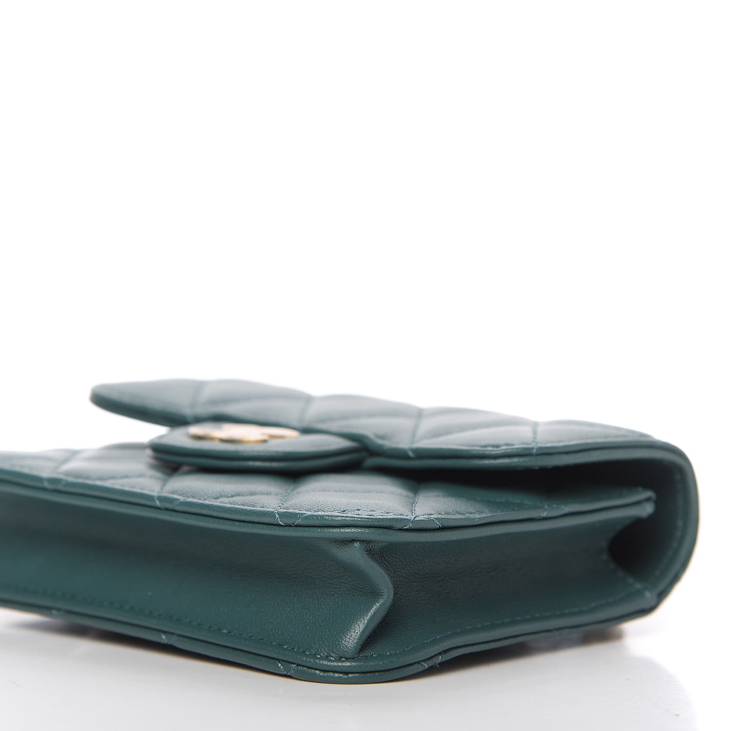 Chanel Lambskin Quilted Top Handle Flap Coin Purse With Chain Green 7 of 11