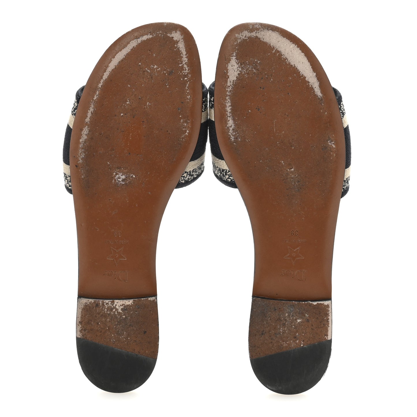 Canvas Embroidered Dway Mules Slide Sandals 39 Deep Blue