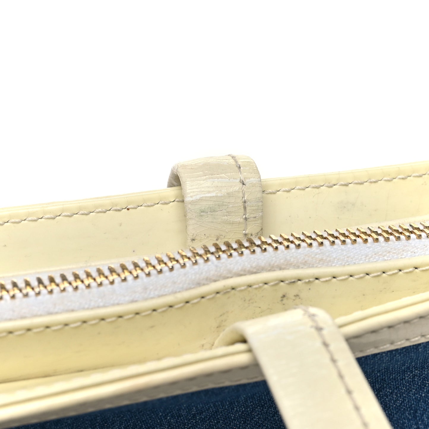 Denim Patent Diorella Rectangular Bag Blue