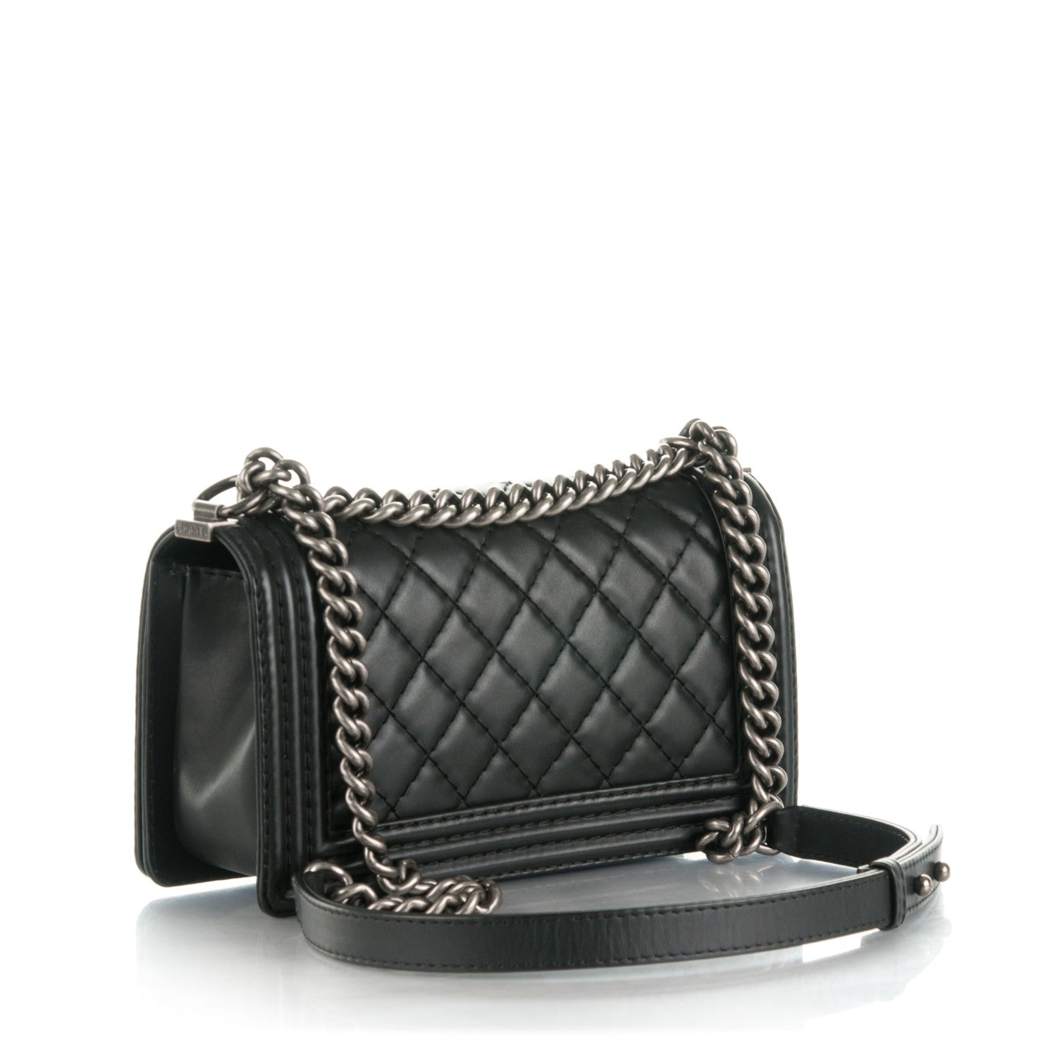 Chanel Lambskin Stitch Medium Boy Flap Black 4 of 9