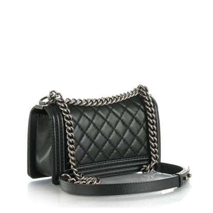 Chanel Lambskin Stitch Medium Boy Flap Black 4 of 9