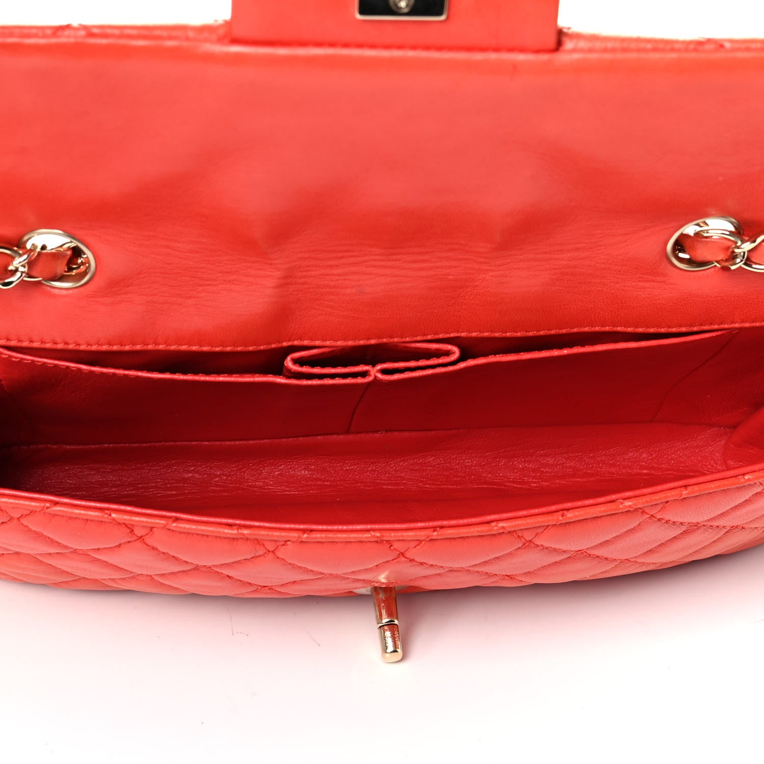 Chanel Lambskin Quilted East West Flap Red 4 of 9