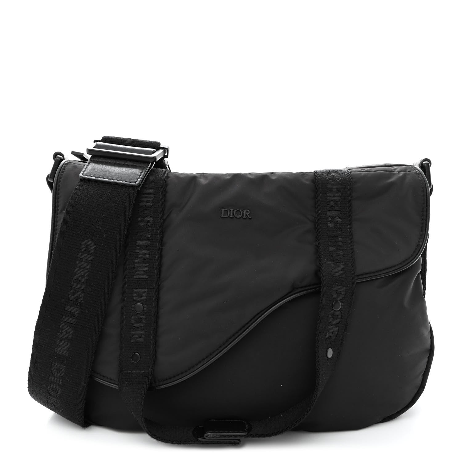 Christian Dior HOMME Nylon Saddle Messenger Bag Black 1 of 11
