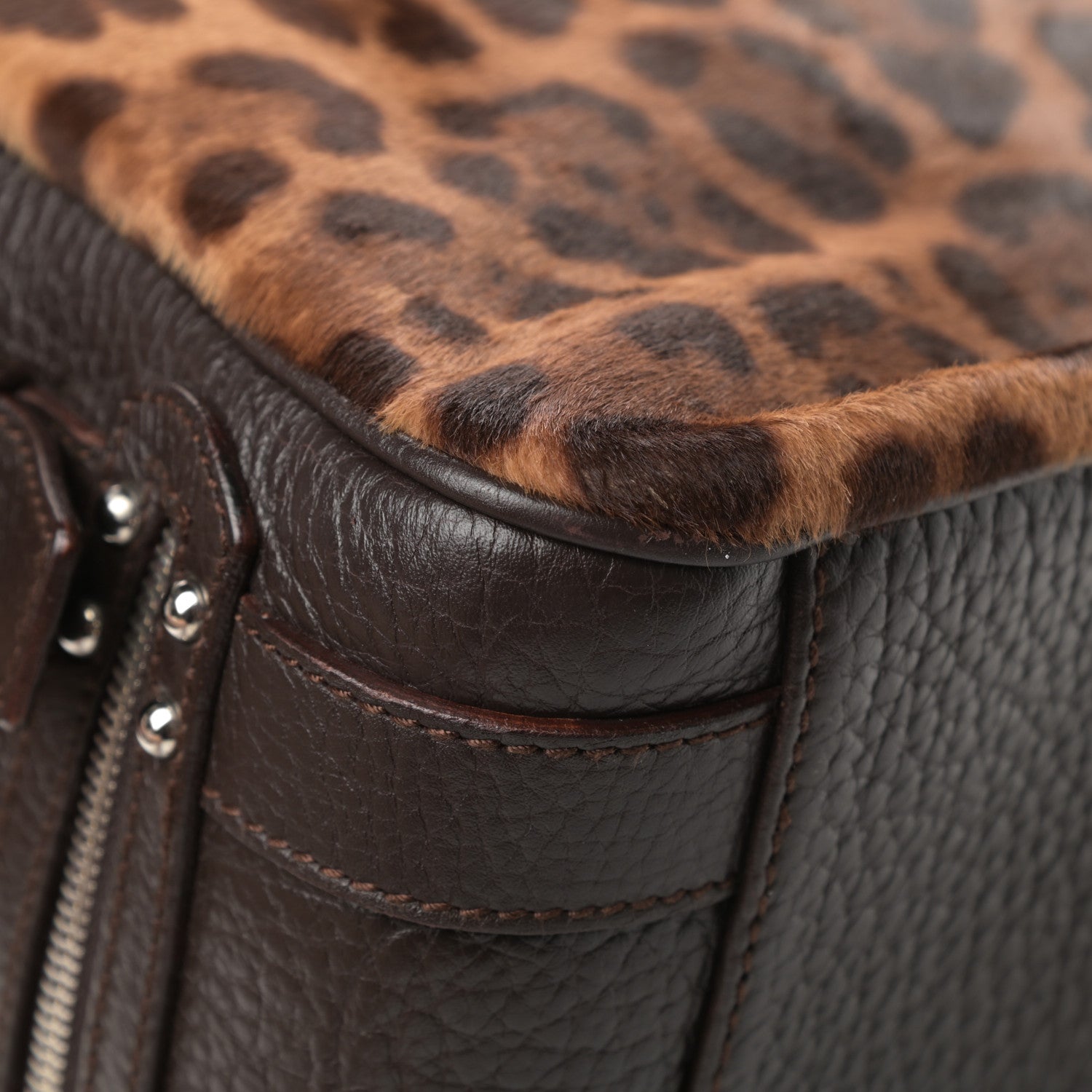 Dolce & Gabbana Calf Hair Leopard Print Miss Easy Way Satchel Naturale 9 of 15