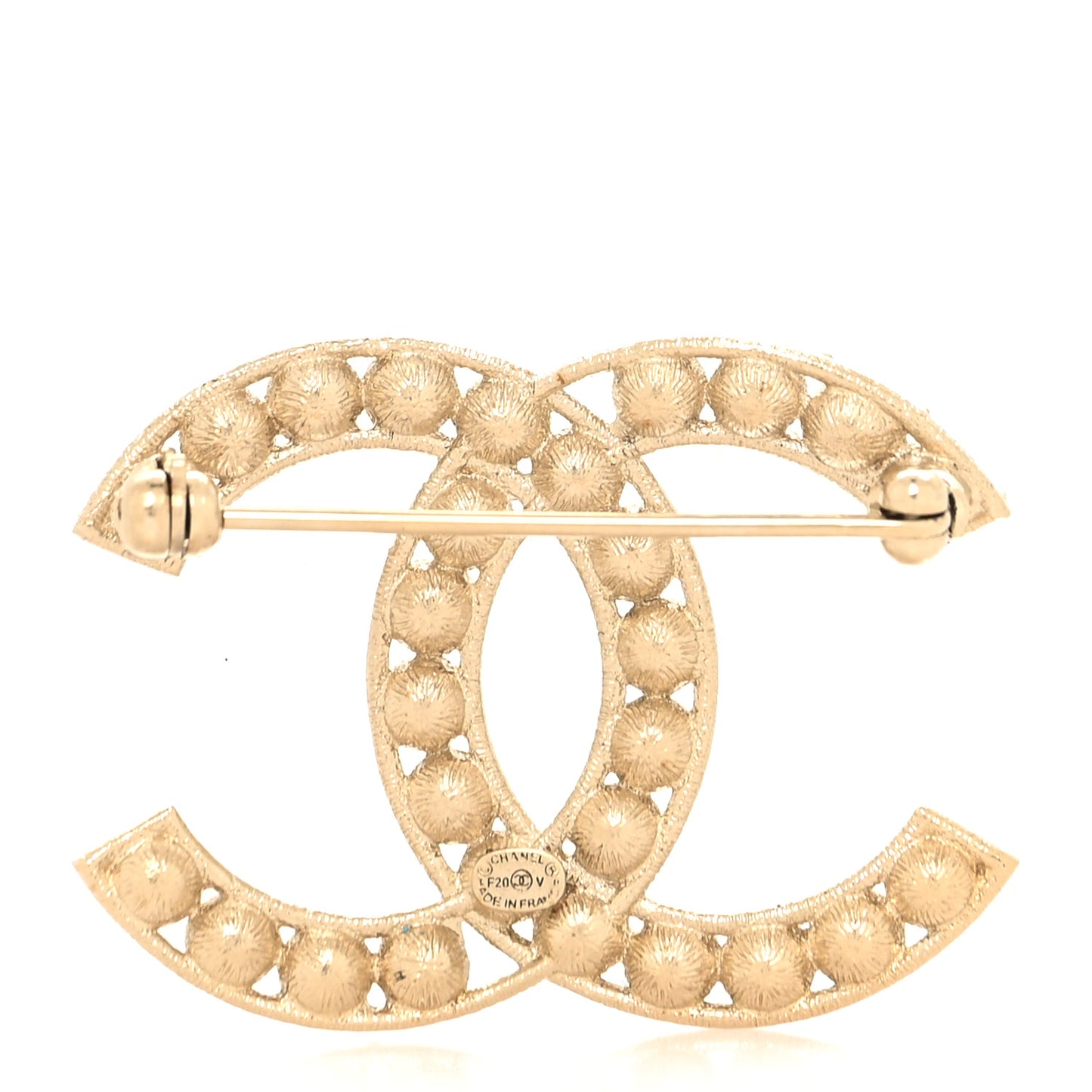 Crystal CC Brooch Light Gold