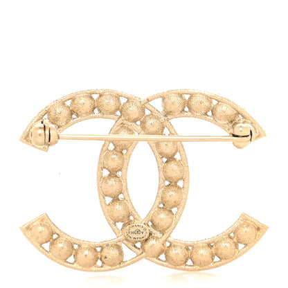Chanel Crystal CC Brooch Light Gold 3 of 4