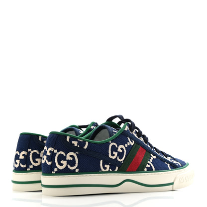 Gucci Cotton GG Monogram Web Womens 1977 Tennis Sneakers 36.5 Ink Ivory Blue 4 of 7