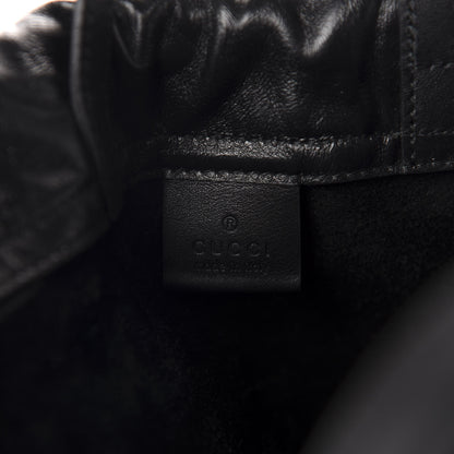 Gucci Calfskin Logo Drawstring Backpack Black 8 of 10