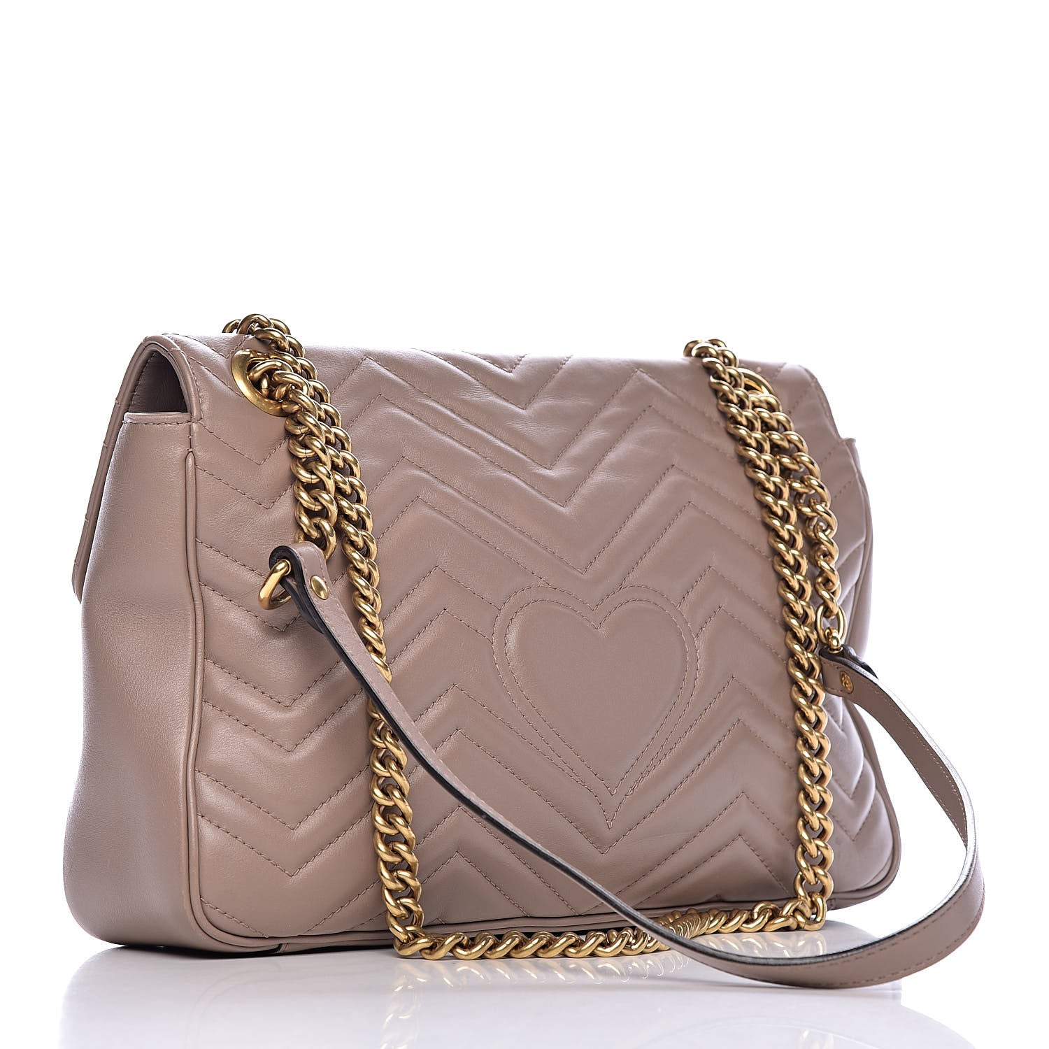 Gucci Calfskin Matelasse Medium GG Marmont Shoulder Bag Porcelain Rose 3 of 12