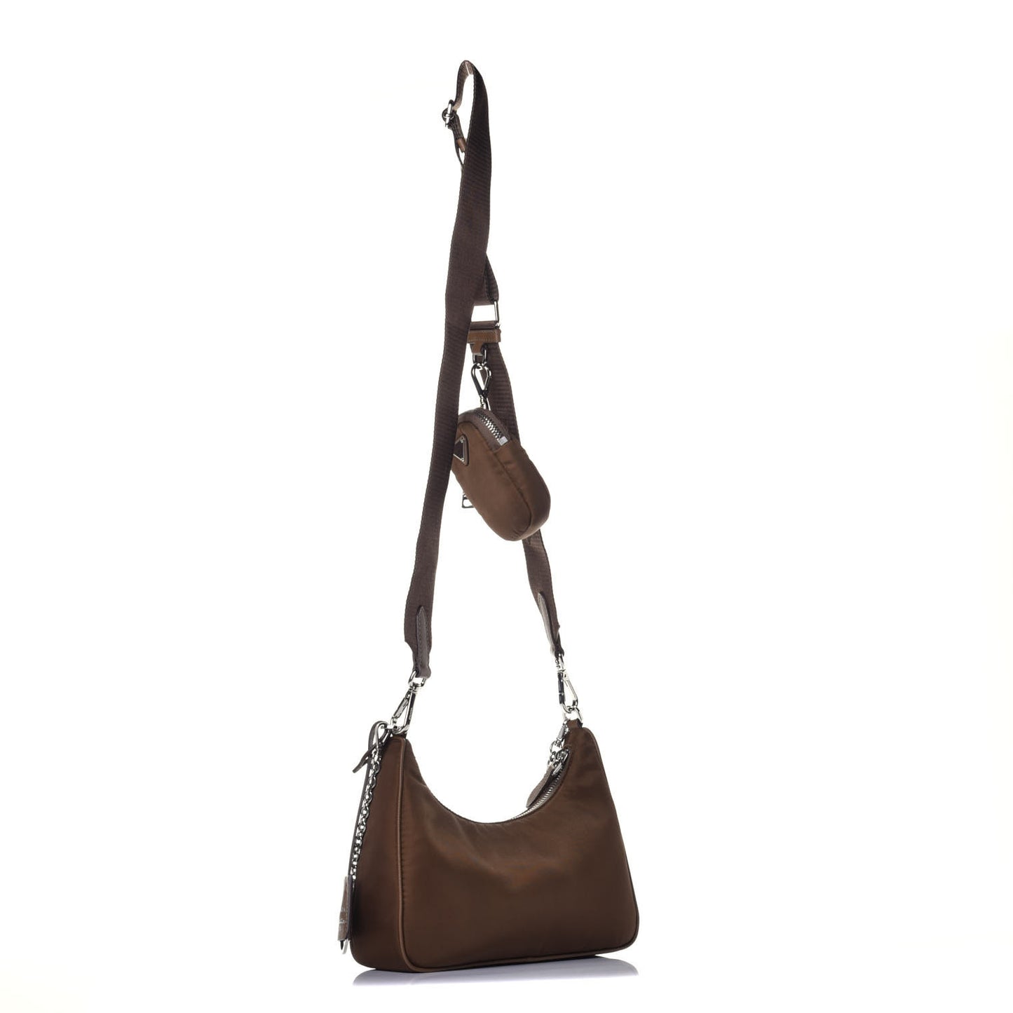 Tessuto Nylon Saffiano Re-Edition 2005 Shoulder Bag Cacao