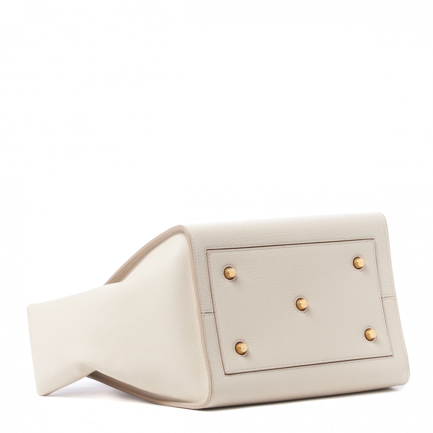 Celine Crisped Calfskin Tie Knot Small Tote Chalk 4 of 8