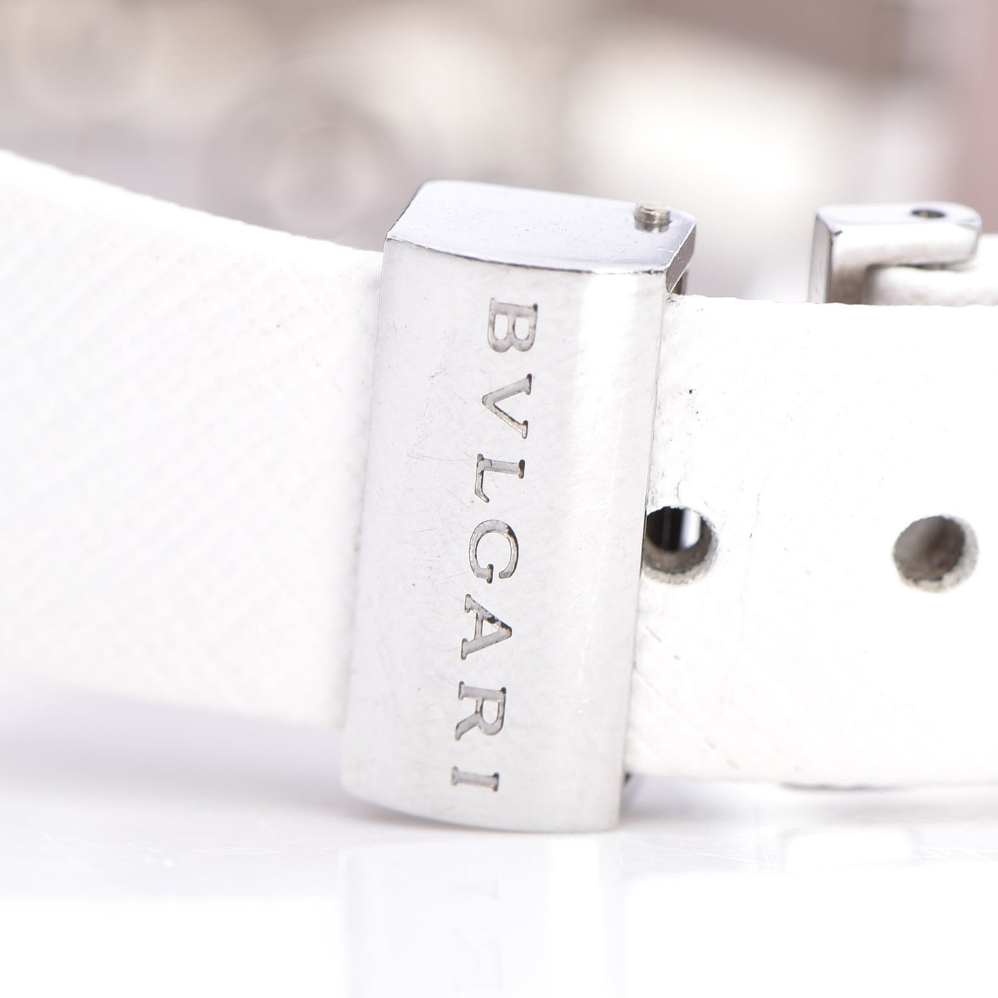 BVLGARI Stainless Steel Calfskin Diamond Pink Mother of Pearl 30mm B.Zero1 Three Hearts Quartz Watch