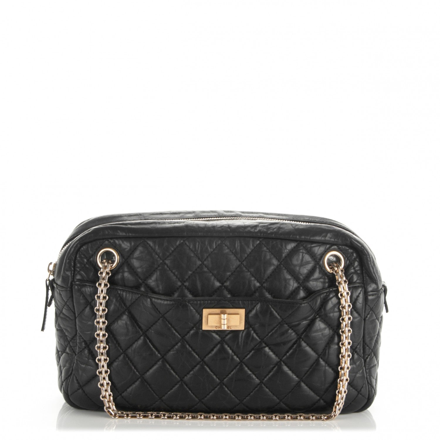 Chanel Aged Calfskin Quilted Medium Reissue Camera Case Black 1 of 6