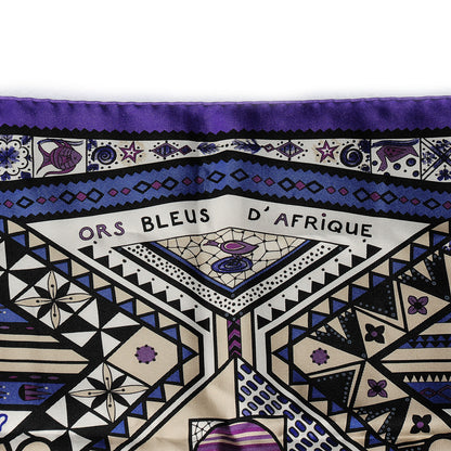 Hermes Silk Ors Blues d'Afrique Scarf 90 Violet Blanc Parme 4 of 6