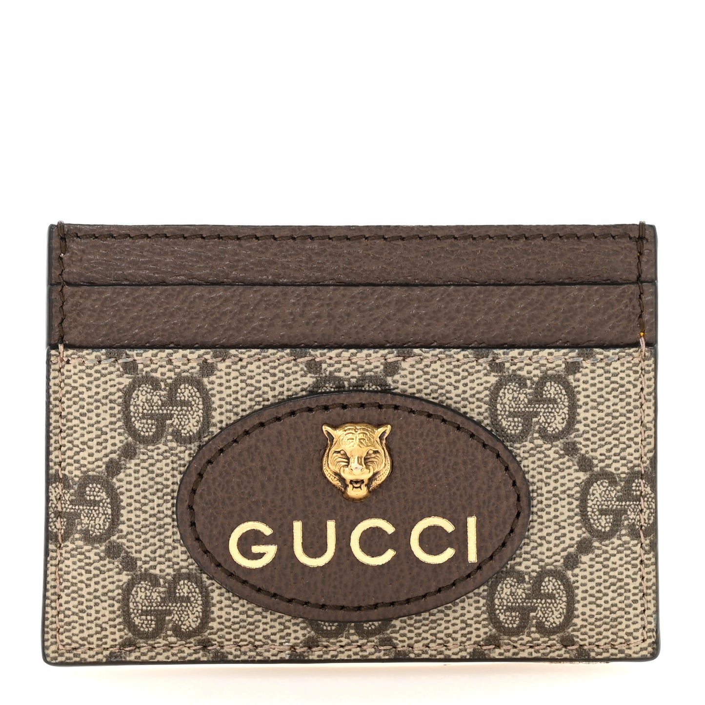 GG Supreme Monogram Neo Vintage Card Holder Beige Crop New Acero