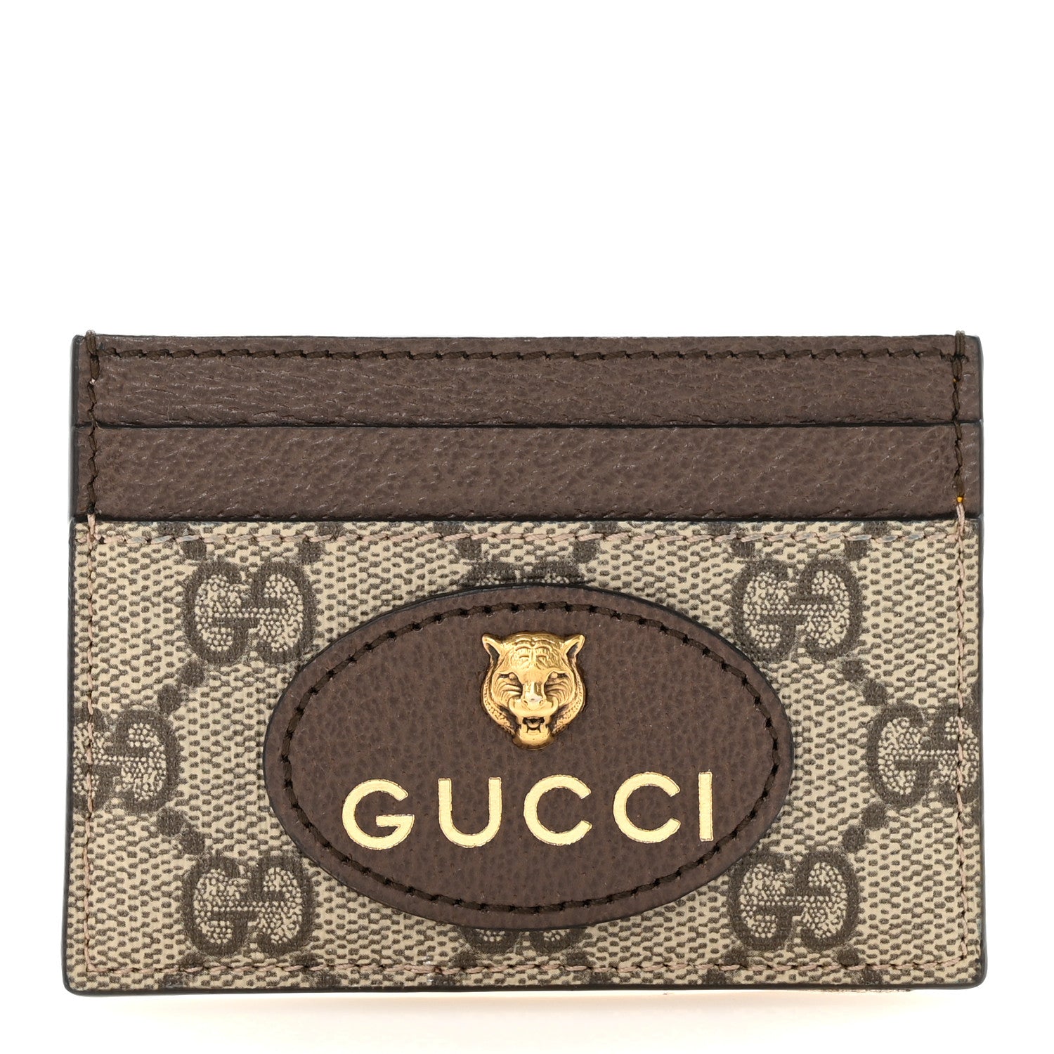 Gucci GG Supreme Monogram Neo Vintage Card Holder Beige Crop New Acero 1 of 7