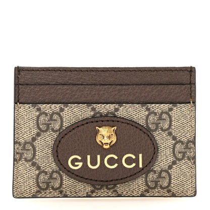 Gucci GG Supreme Monogram Neo Vintage Card Holder Beige Crop New Acero 1 of 7