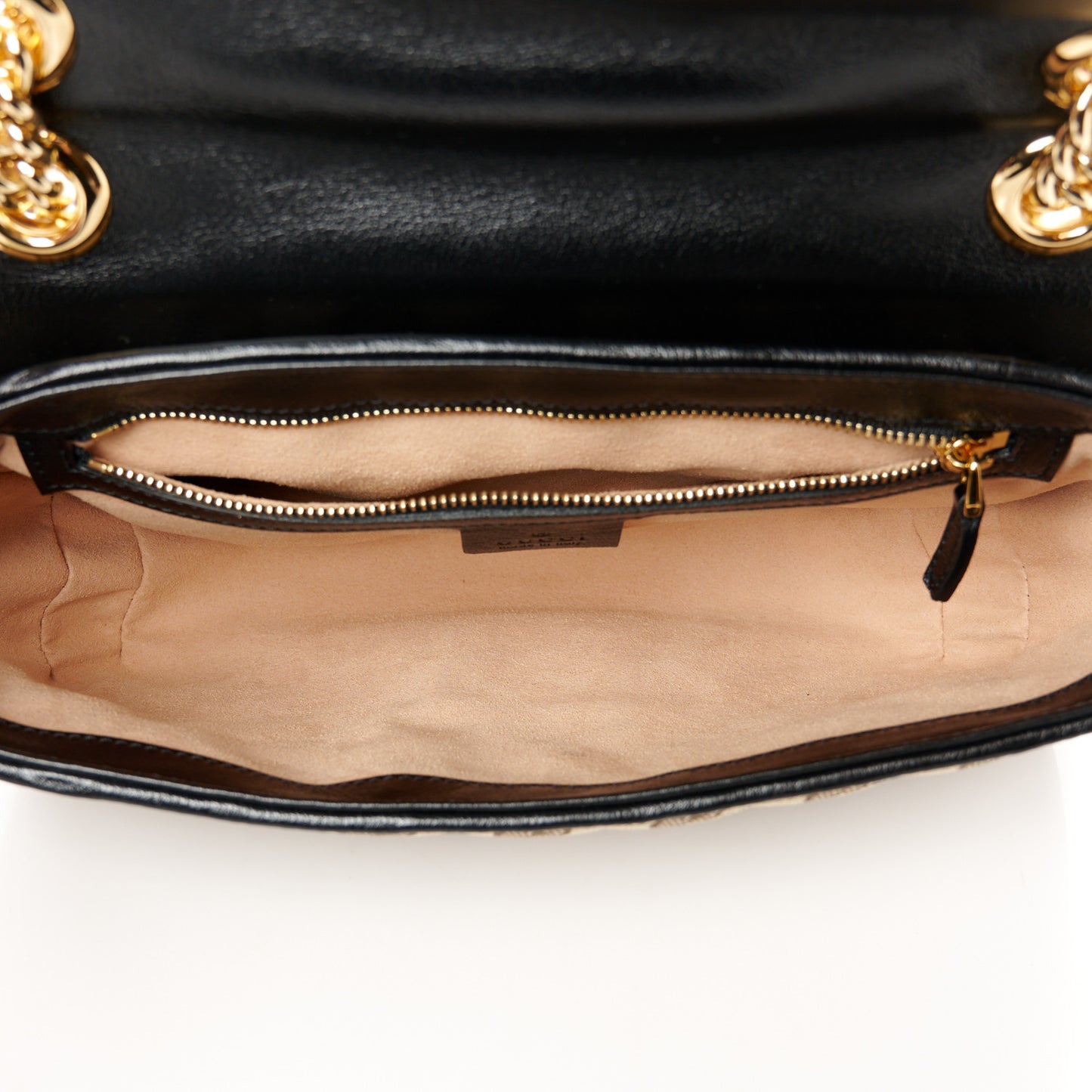Monogram Matelasse Diagonal Small GG Marmont Shoulder Bag Beige Black