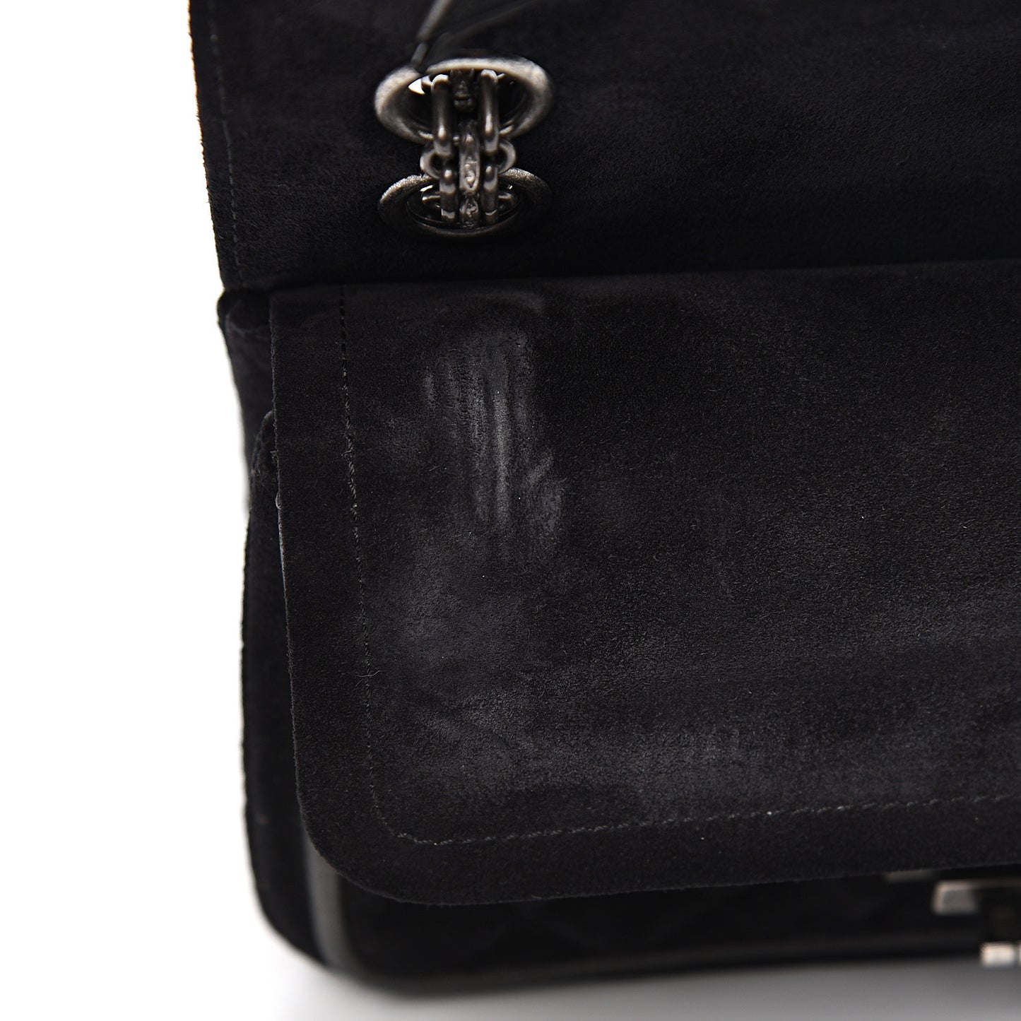 Suede Quilted 2.55 Reissue 224 Flap Black