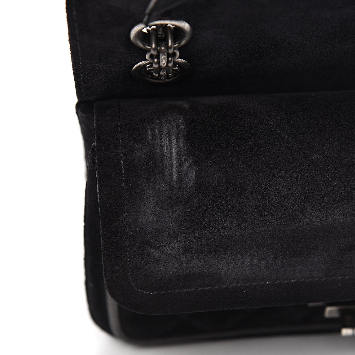 Chanel Suede Quilted 2.55 Reissue 224 Flap Black 7 of 11