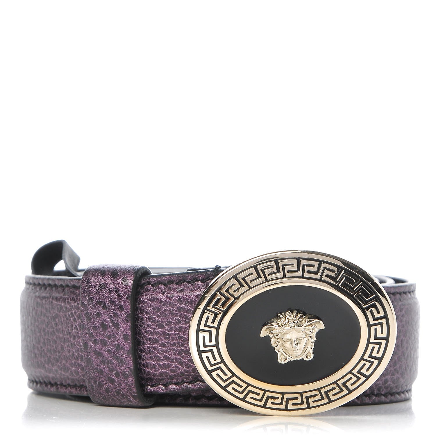Versace Calfskin Palazzo Medusa Belt 100 40 Purple 1 of 8