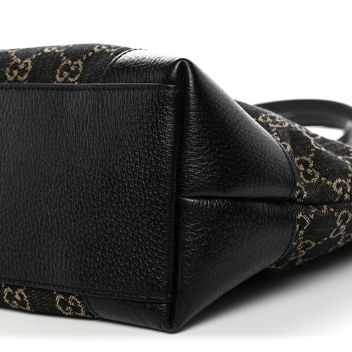 Gucci Jacquard Black Denim GG Monogram Medium Ophidia Shopping Tote Black Ivory 10 of 10
