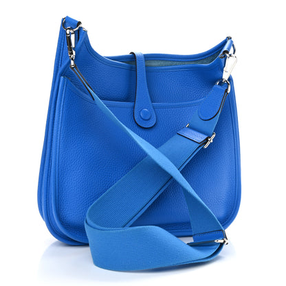 Hermes Taurillon Clemence Evelyne III PM Bleu Hydra 2 of 10