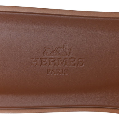 Hermes Box Calfskin Oran Sandals 37 Gold 7 of 8