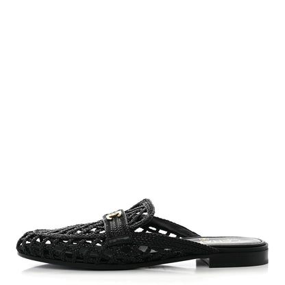 Chanel Braided Lambskin Mule Sandals 39 Black 1 of 11