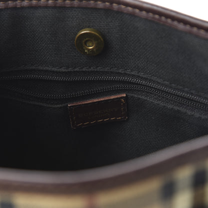 Burberry Haymarket Check Studded Small Tote Chocolate 8 of 10