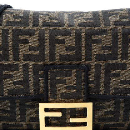 Fendi Fabric Jacquard FF 1974 Medium Baguette Tobacco Moro Black 11 of 11
