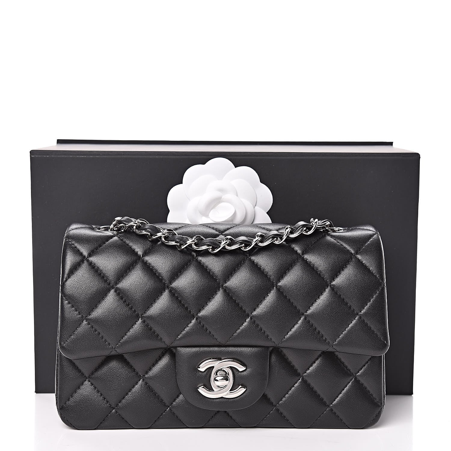 Chanel Lambskin Quilted Mini Rectangular Flap Black 10 of 10