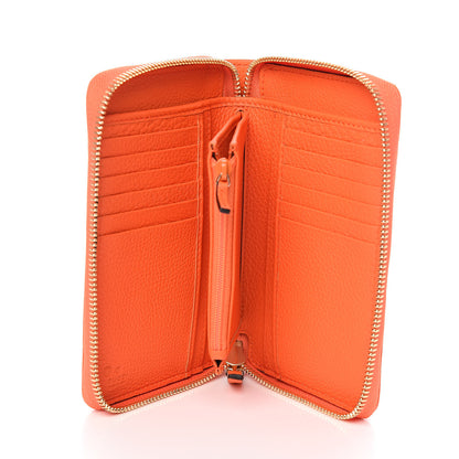 Gucci Pebbled Calfskin Zip Around Wallet Orange 5 of 8