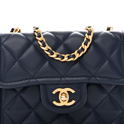 Chanel Caviar Quilted Mini Sweet Classic Flap Navy Blue 7 of 11