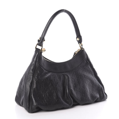 Gucci Guccissima Medium D Gold Ring Hobo Black 3 of 9