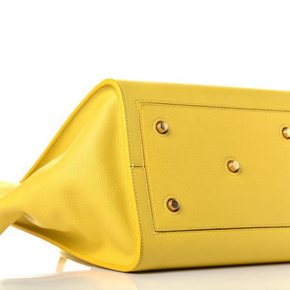 Celine Crisped Calfskin Small Tie Knot Tote Sun Yellow 7 of 9