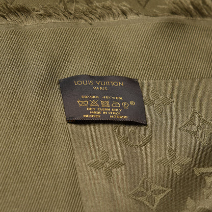 Louis Vuitton Silk Wool Monogram Shawl Kaki 3 of 6