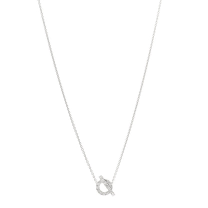 Hermes 18K White Gold Diamond Finesse Pendant Necklace 1 of 5
