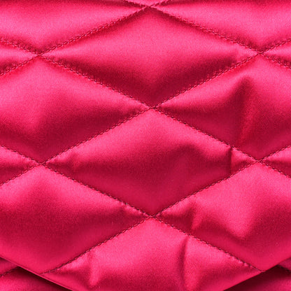 Saint Laurent Satin Quilted Sade Puffer Envelope Clutch Bubblegum 7 of 9