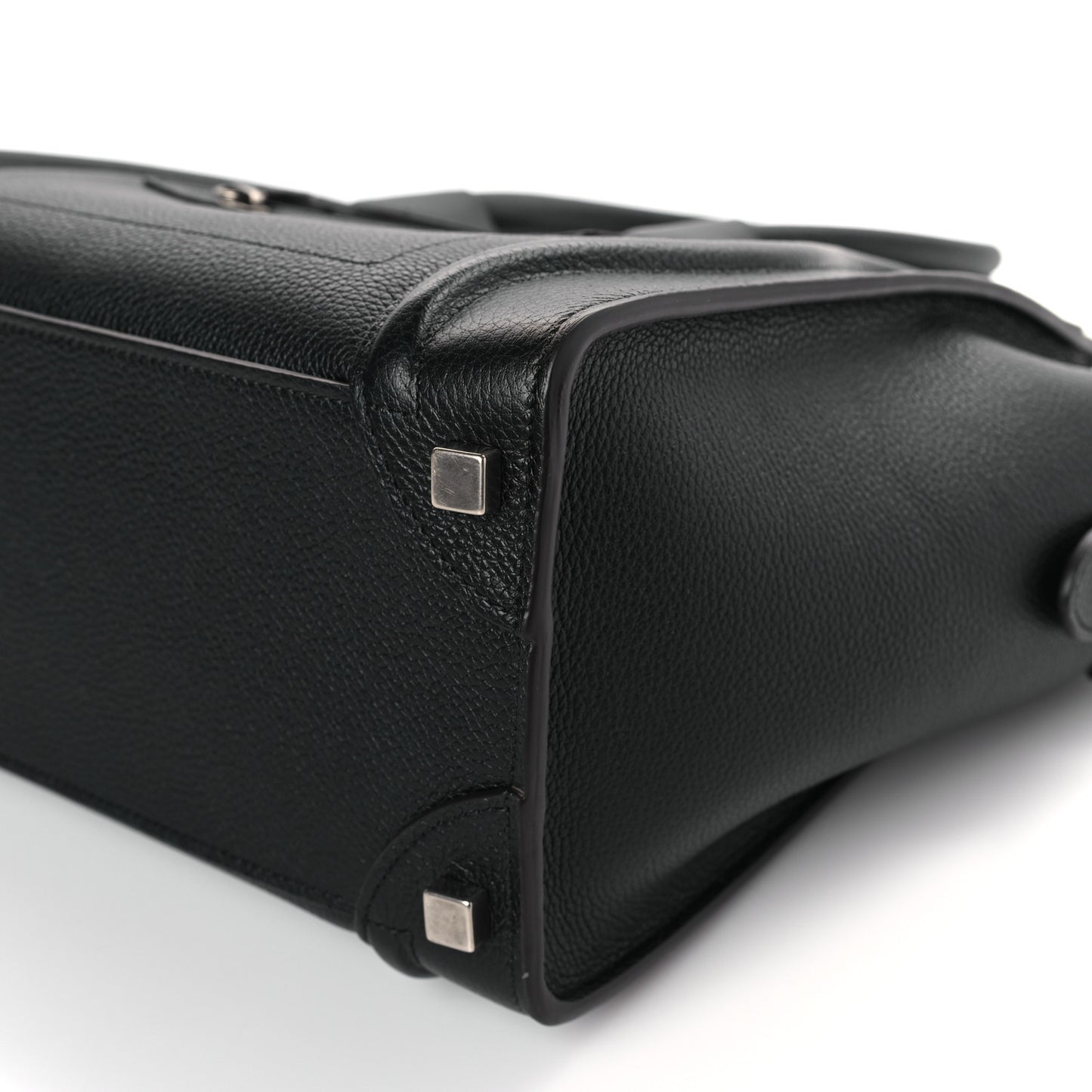 Drummed Calfskin Micro Luggage Black